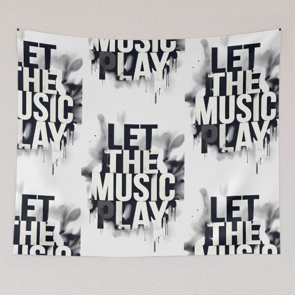 Item preview, Let The Music Play Fire Skull Headphones Rock Art designed and sold by DrukNaStyl.