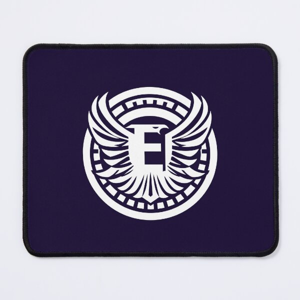 Item preview, Letter E Monogram - Eagle Samurai Crest (White on Dark) designed and sold by ZenCircle.