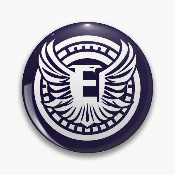Item preview, Letter E Monogram - Eagle Samurai Crest (White on Dark) designed and sold by ZenCircle.