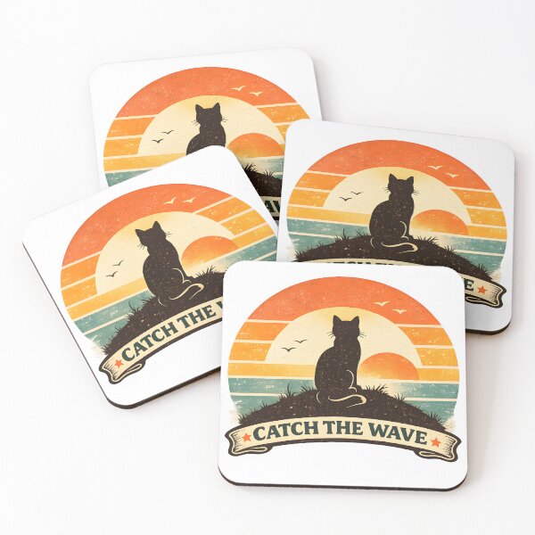 Item preview, Retro Cat at Sunset – 70s Vintage Design designed and sold by Sunset Syndicate.