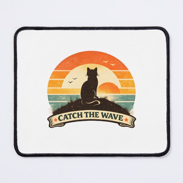 Item preview, Retro Cat at Sunset – 70s Vintage Design designed and sold by Sunset Syndicate.
