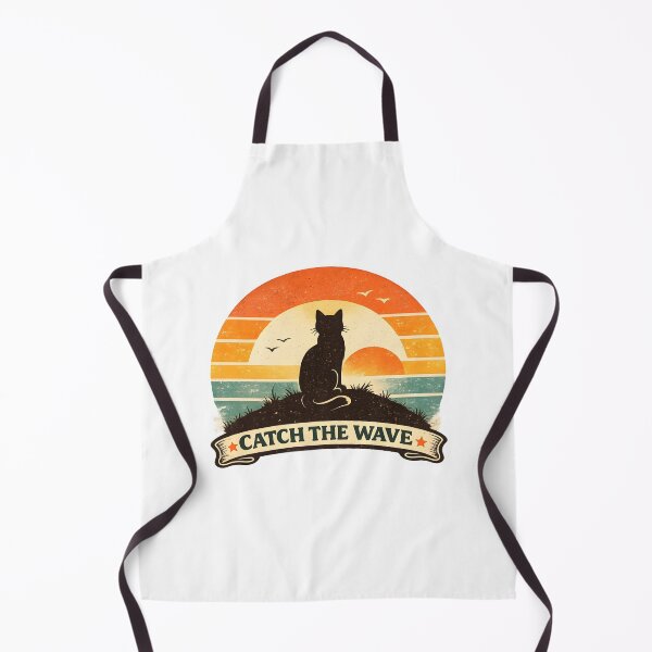Item preview, Retro Cat at Sunset – 70s Vintage Design designed and sold by Sunset Syndicate.