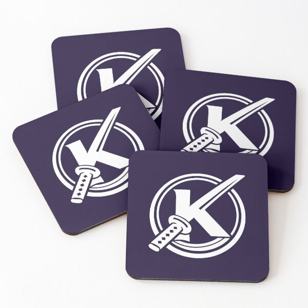 Item preview, Letter K Monogram - Katana Samurai Sword Crest (White on Dark) designed and sold by ZenCircle.