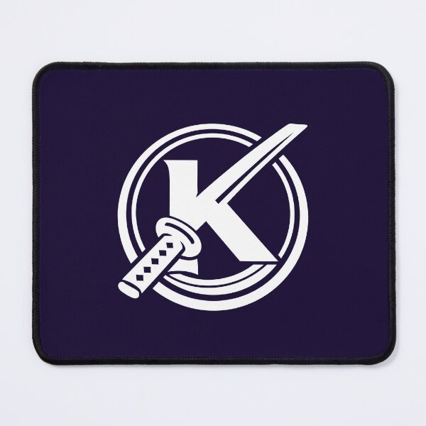 Item preview, Letter K Monogram - Katana Samurai Sword Crest (White on Dark) designed and sold by ZenCircle.