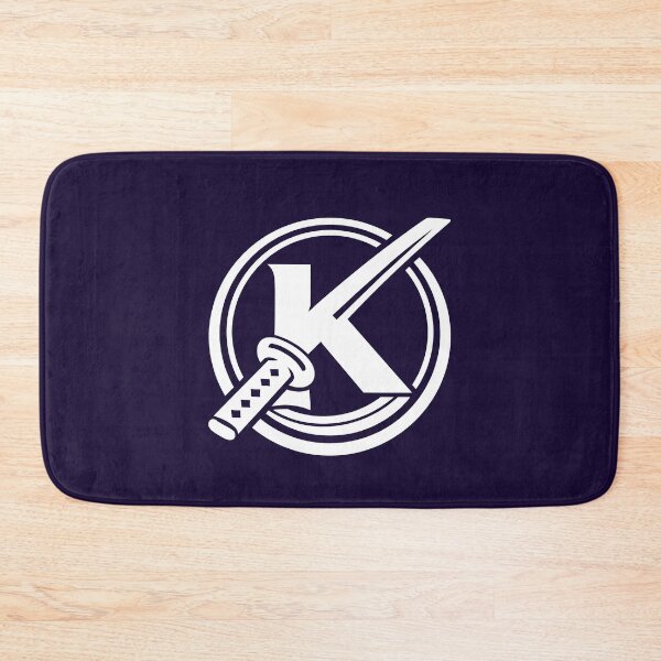 Item preview, Letter K Monogram - Katana Samurai Sword Crest (White on Dark) designed and sold by ZenCircle.