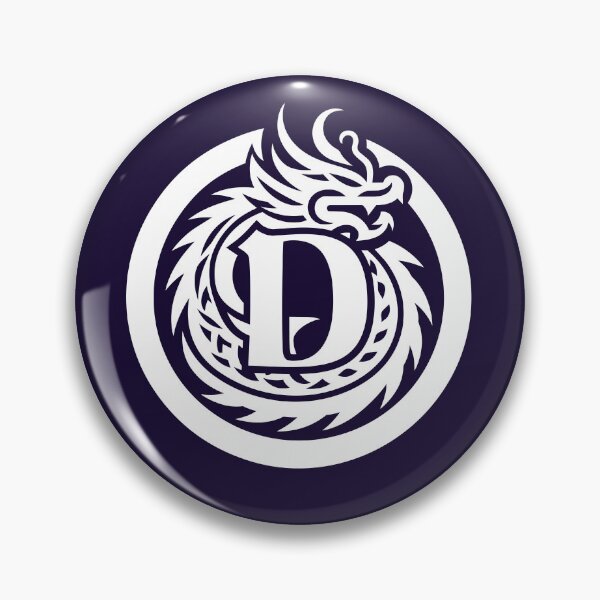 Item preview, Letter D Monogram - Dragon Samurai Crest (White on Dark) designed and sold by ZenCircle.