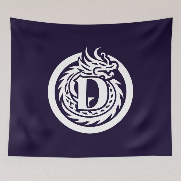 Item preview, Letter D Monogram - Dragon Samurai Crest (White on Dark) designed and sold by ZenCircle.