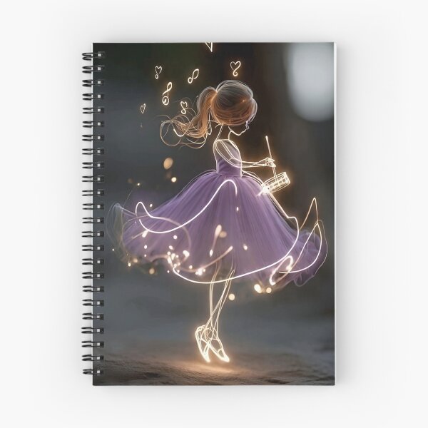 Item preview, Glowing ballerina in purple dress singing designed and sold by Elloracomplex.