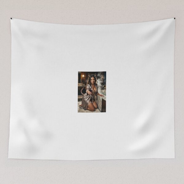 Item preview, Demon Woman with Wine Glass in Steamy Bathroom designed and sold by CathryneDelamort.