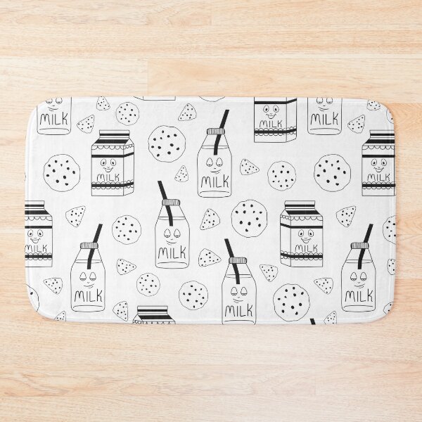 Item preview, Monochrome Milk & Biscuit Seamless Pattern – Hand Drawn Retro Food Illustration designed and sold by alijun.