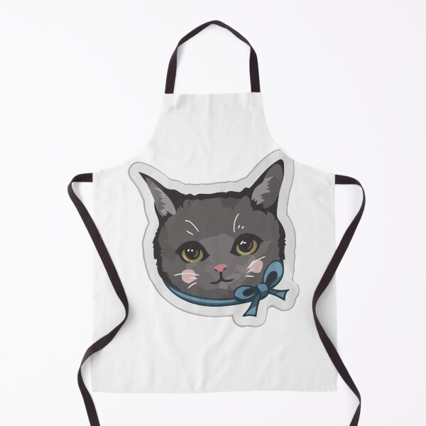 Item preview, Adorable Gray Cat with Ribbon – Kawaii Cat Face Art designed and sold by xtehuip.