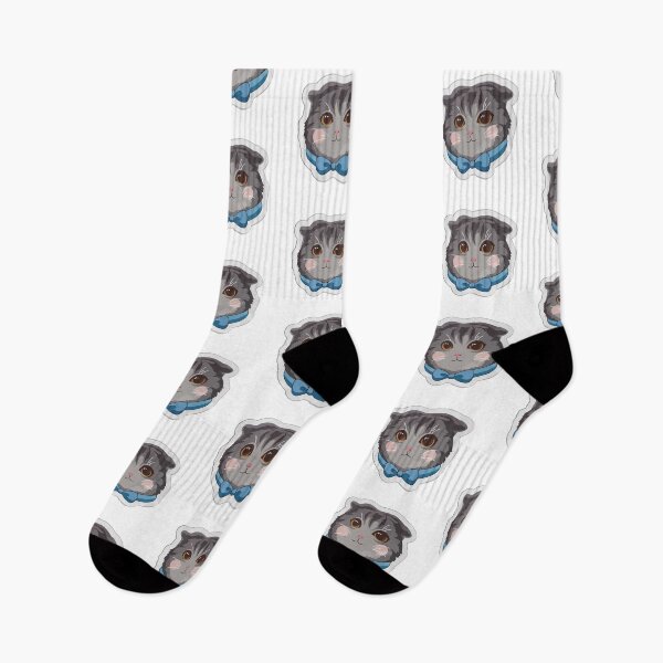 Item preview, Scottish Fold Cat with Bow Tie – Cute Kawaii Kitty designed and sold by xtehuip.
