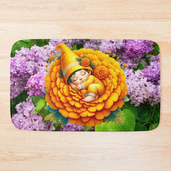Item preview, Sleeping Gnome in Flower designed and sold by Sillytoe.