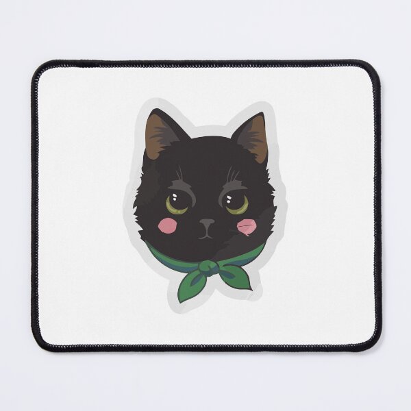 Item preview, Cute Black Cat with Green Bandana – Kawaii Kitty Art designed and sold by xtehuip.
