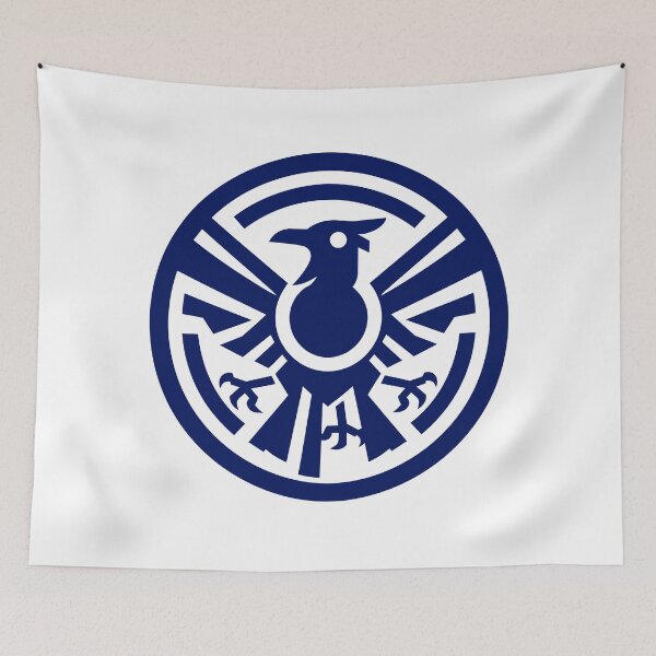 Item preview, Letter Y Monogram - Yatagarasu Crow Samurai Crest (Navy Blue) designed and sold by ZenCircle.
