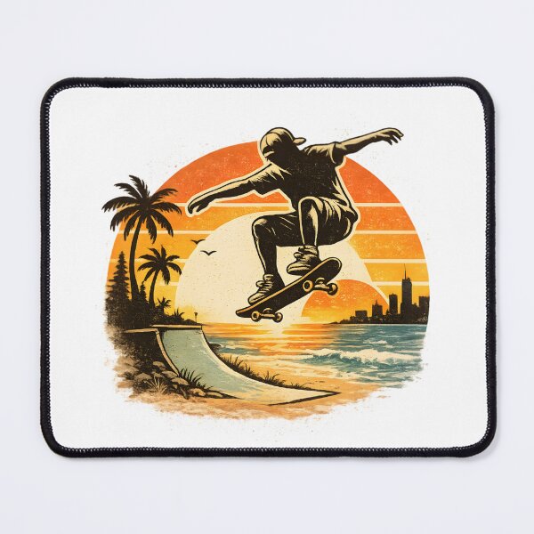 Item preview, Retro skateboarder at sunset – 70s vintage design designed and sold by Sunset Syndicate.