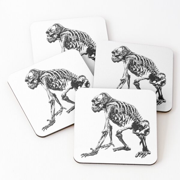 Item preview, Primate Skeleton Illustration – Dark Gothic Evolution Anatomy Art designed and sold by inkoutninja.