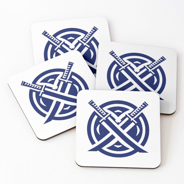 Item preview, Letter X Monogram - Crossed Katana Samurai Crest (Navy Blue) designed and sold by ZenCircle.