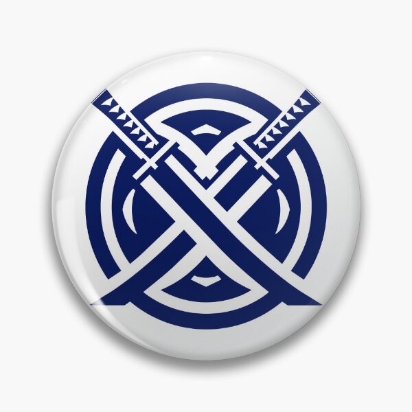Item preview, Letter X Monogram - Crossed Katana Samurai Crest (Navy Blue) designed and sold by ZenCircle.
