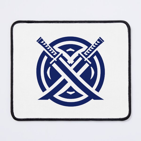 Item preview, Letter X Monogram - Crossed Katana Samurai Crest (Navy Blue) designed and sold by ZenCircle.