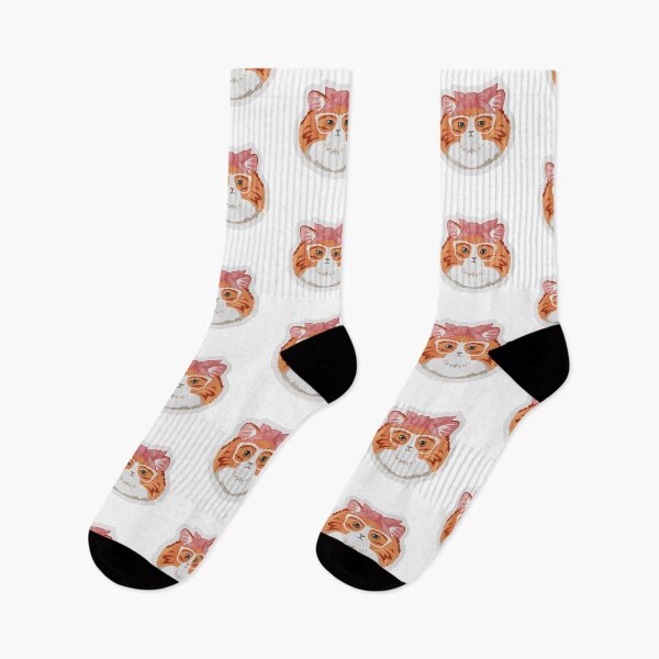 Item preview, Cute Nerdy Ginger Cat with Glasses – Kawaii Kitty Design designed and sold by xtehuip.