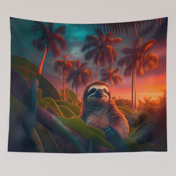 Item preview, Sunset Jungle Sloth designed and sold by Sillytoe.