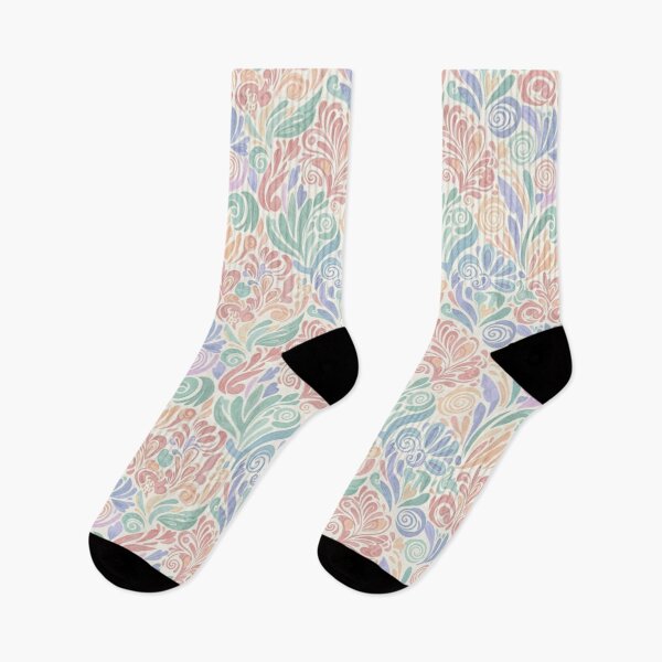 Item preview, Pastel Floral Seamless Pattern – Vintage Swirl Leaves designed and sold by FashioonTrends.