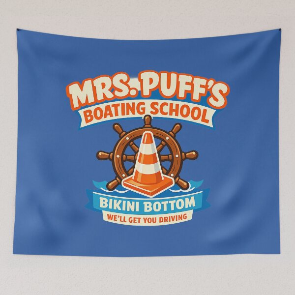 Item preview, Mrs Puffs Boating School Retro Nautical designed and sold by agearb.