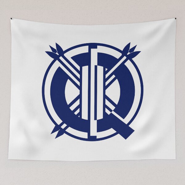 Item preview, Letter Q Monogram - Quiver Samurai Crest (Navy Blue) designed and sold by ZenCircle.