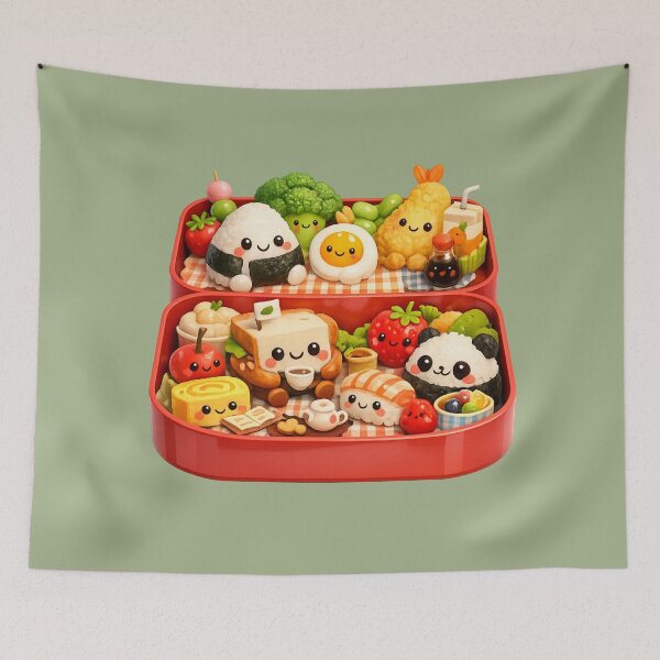 Item preview, Cute Bento Box Picnic | Kawaii Food Friends Family Art designed and sold by Moons Studio.
