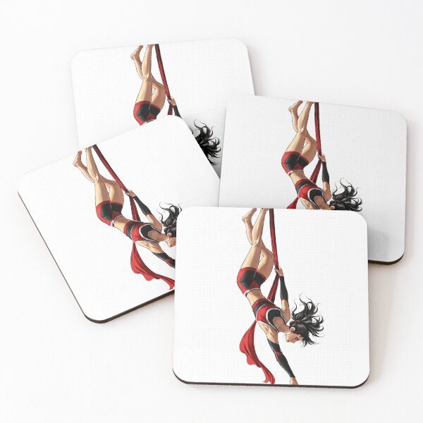 Item preview, Aerial Silk Grace – Red & Black Acrobat Illustration designed and sold by eragon541289.