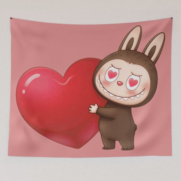 Item preview, Labubu love heart Valentine's day designed and sold by Planet Utoppia.