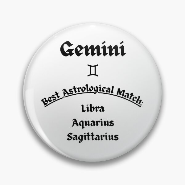 Item preview, Gemini Best Astrological Match – Libra, Aquarius & Sagittarius Black Text Design designed and sold by MOKRONOS.