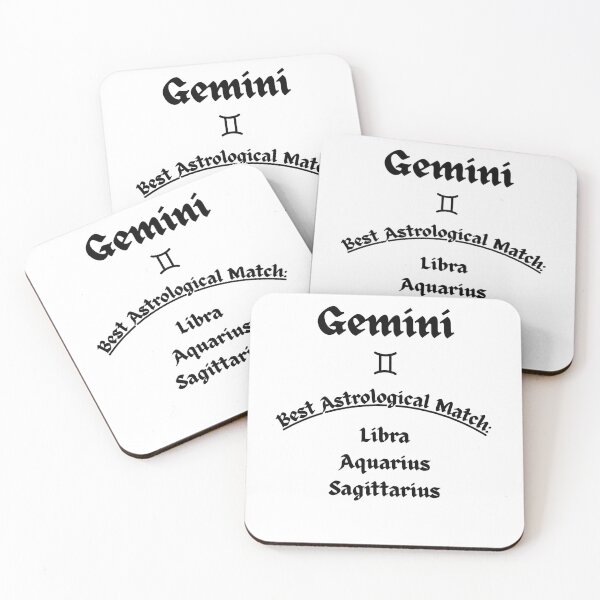 Item preview, Gemini Best Astrological Match – Libra, Aquarius & Sagittarius Black Text Design designed and sold by MOKRONOS.