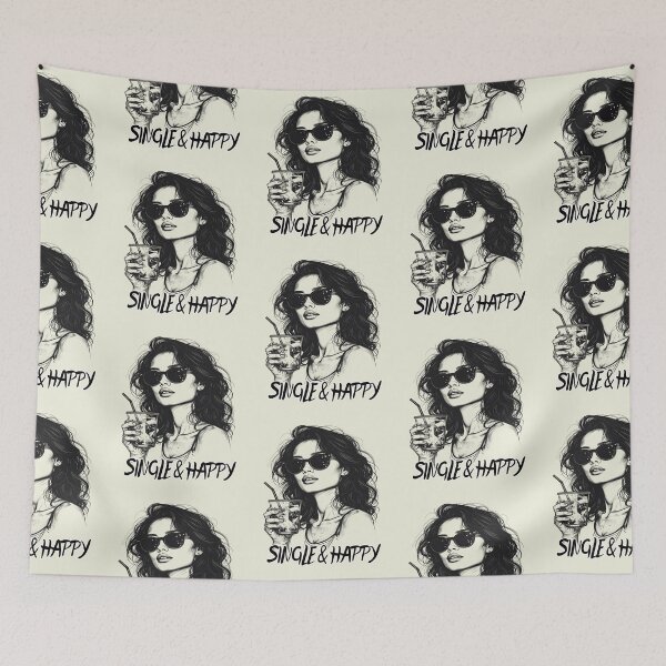 Item preview, Happily single, single and happy designed and sold by LiskoDesign.