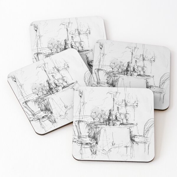 Item preview, Restaurant Table Scene designed and sold by SleekLineSketches.