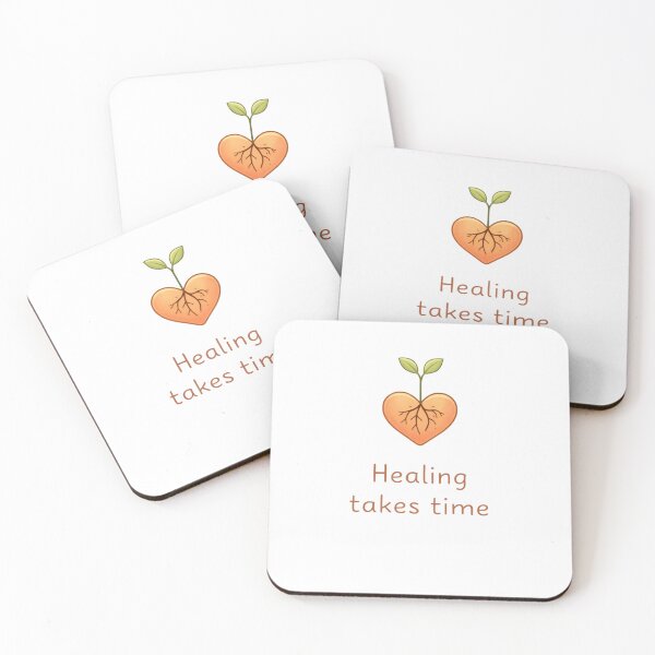 Item preview, Healing Takes Time Quote - Mental Health Awareness Minimal Heart Plant Design designed and sold by TTStudio.