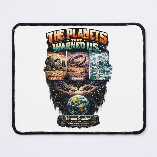 Item preview, The Planets That Warned Us Retro Sci-Fi Poster - 90s Vintage Apocalypse Art, Alien Worlds Zyra-9 Kharos Lumea Earth Invasion Graphic, Distressed Cosmic Aesthetic Space Documentary Style Print designed and sold by Vivaan Studio.