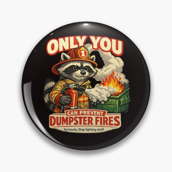 Item preview, Only You Can Prevent Dumpster Fires – Firefighter Raccoon Design designed and sold by FrameFlow.