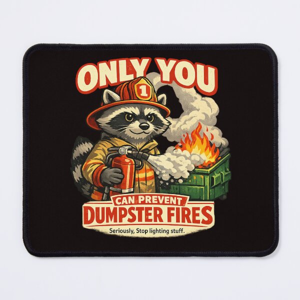 Item preview, Only You Can Prevent Dumpster Fires – Firefighter Raccoon Design designed and sold by FrameFlow.