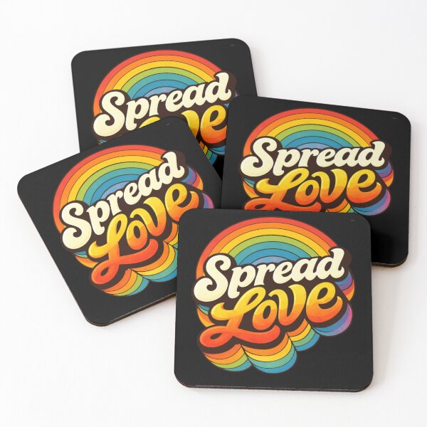 Item preview, Spread Love Retro Rainbow Typography Design designed and sold by Iuqiune.