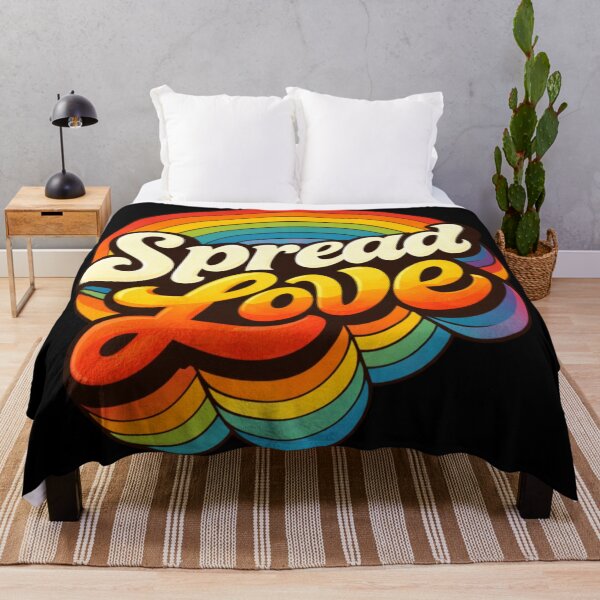 Item preview, Spread Love Retro Rainbow Typography Design designed and sold by Iuqiune.