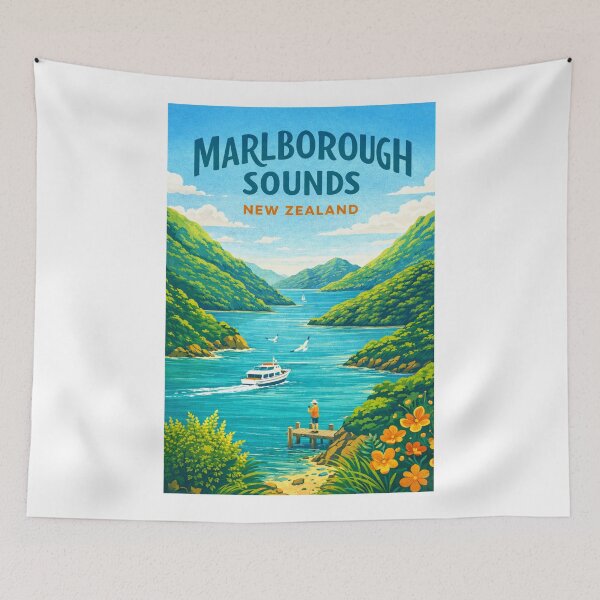 Item preview, Marlborough Sounds New Zealand – Queen Charlotte Sound, Picton and Cook Strait designed and sold by Aryabek.