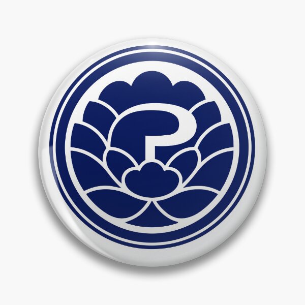 Item preview, Letter P Monogram - Peony Samurai Crest (Navy Blue) designed and sold by ZenCircle.