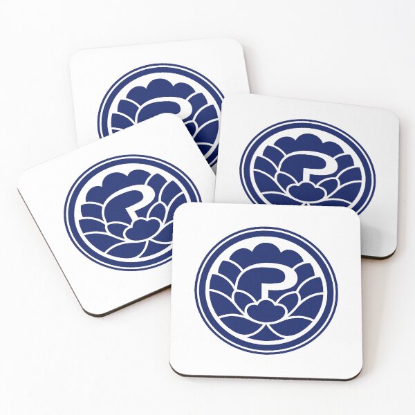 Item preview, Letter P Monogram - Peony Samurai Crest (Navy Blue) designed and sold by ZenCircle.