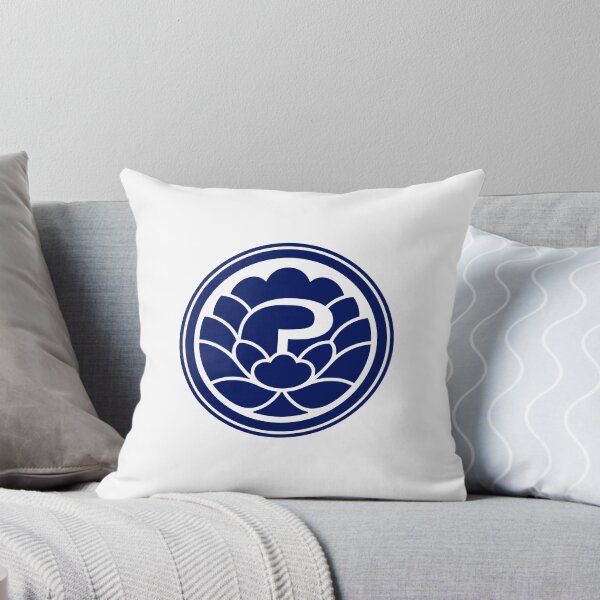 Item preview, Letter P Monogram - Peony Samurai Crest (Navy Blue) designed and sold by ZenCircle.