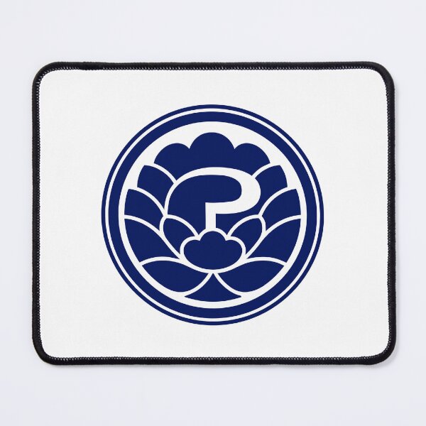 Item preview, Letter P Monogram - Peony Samurai Crest (Navy Blue) designed and sold by ZenCircle.
