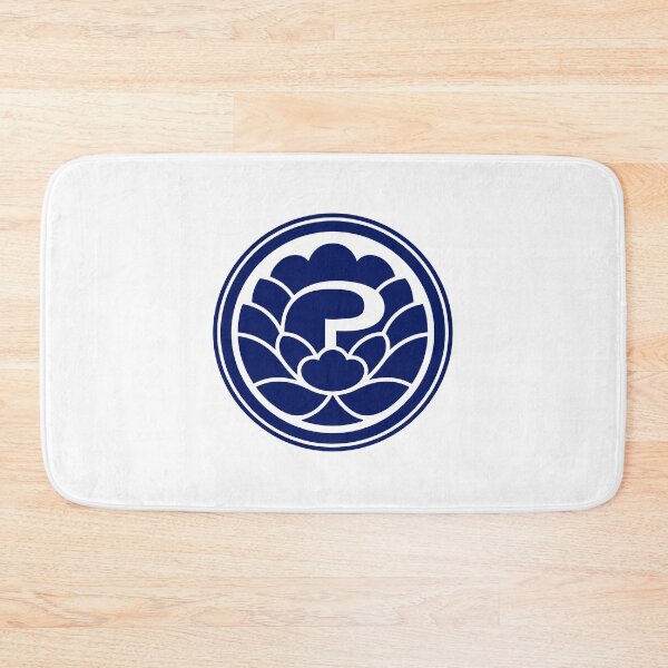 Item preview, Letter P Monogram - Peony Samurai Crest (Navy Blue) designed and sold by ZenCircle.