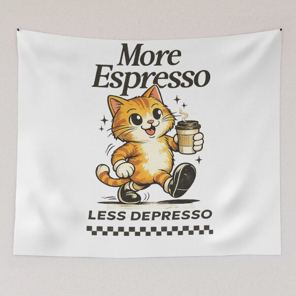 Item preview, Funny Coffee Cat Retro Design designed and sold by Ahmedmego.