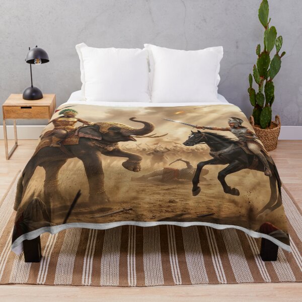 Item preview, Ancient Indian Battle Scene – Epic Warrior Art | Elephant vs Horseman Combat designed and sold by Mindful Heritage.